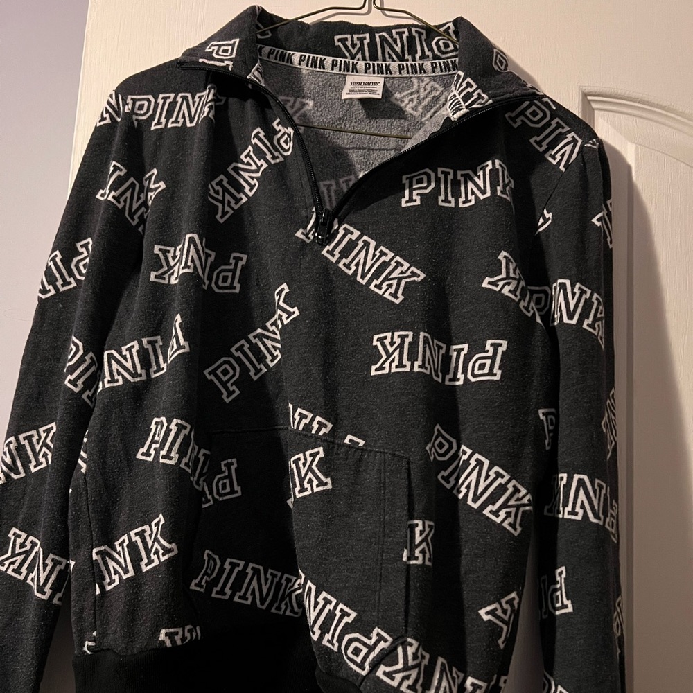 Pink quarter zip light weight jacket